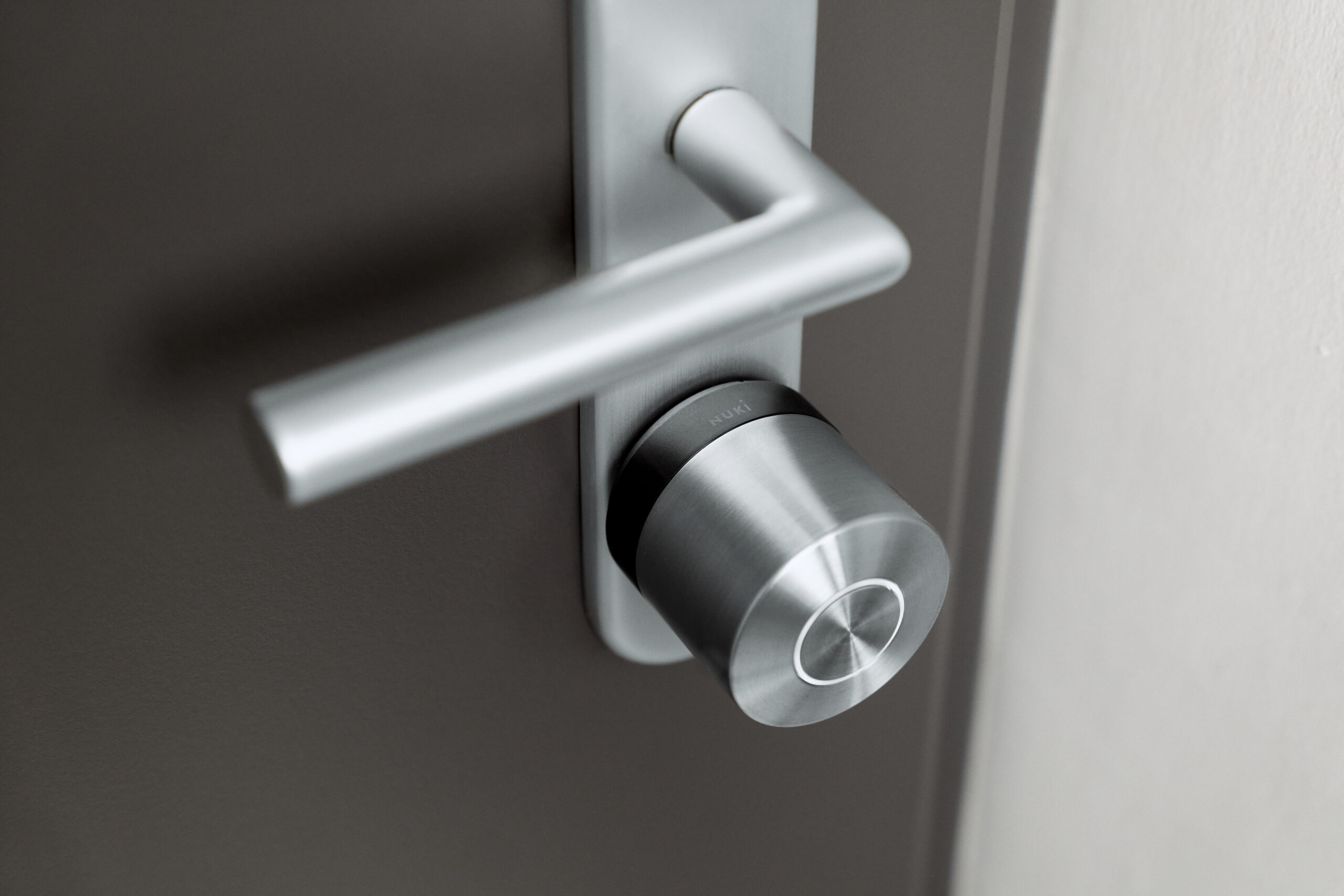 Nuki Smart Lock installed on door